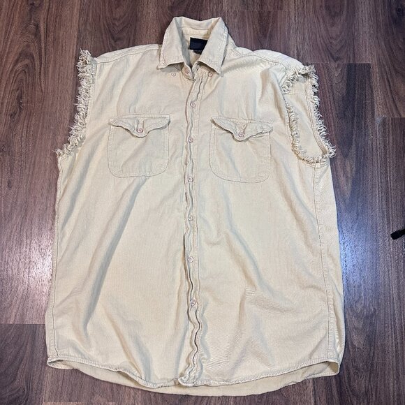 Biker Wear USA XXL Cutoff Shirt Cream Color Sturgis Logo - Picture 3 of 5